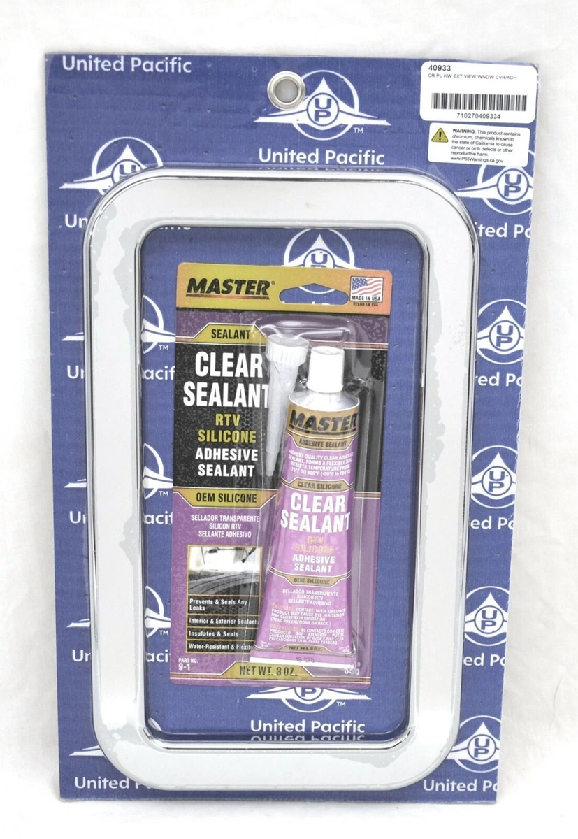 View Window Trim Chrome Plastic Exterior Fits Kenworth standard door 11 5/8" x7"