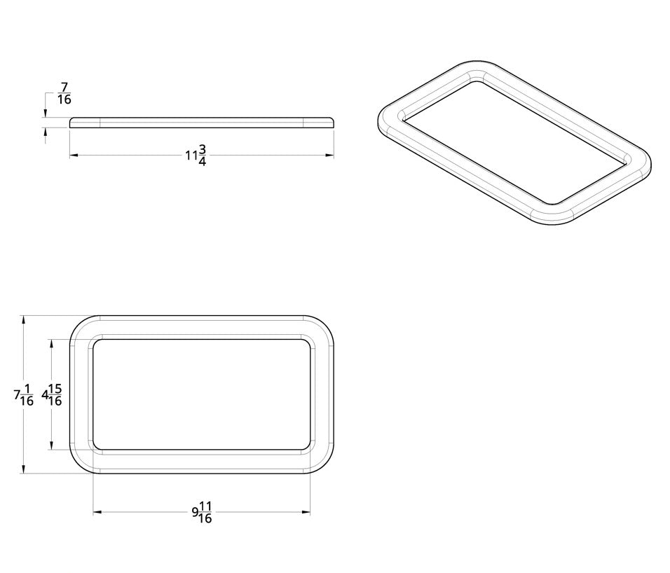 View Window Trim Chrome Plastic Exterior Fits Kenworth standard door 11 5/8" x7"