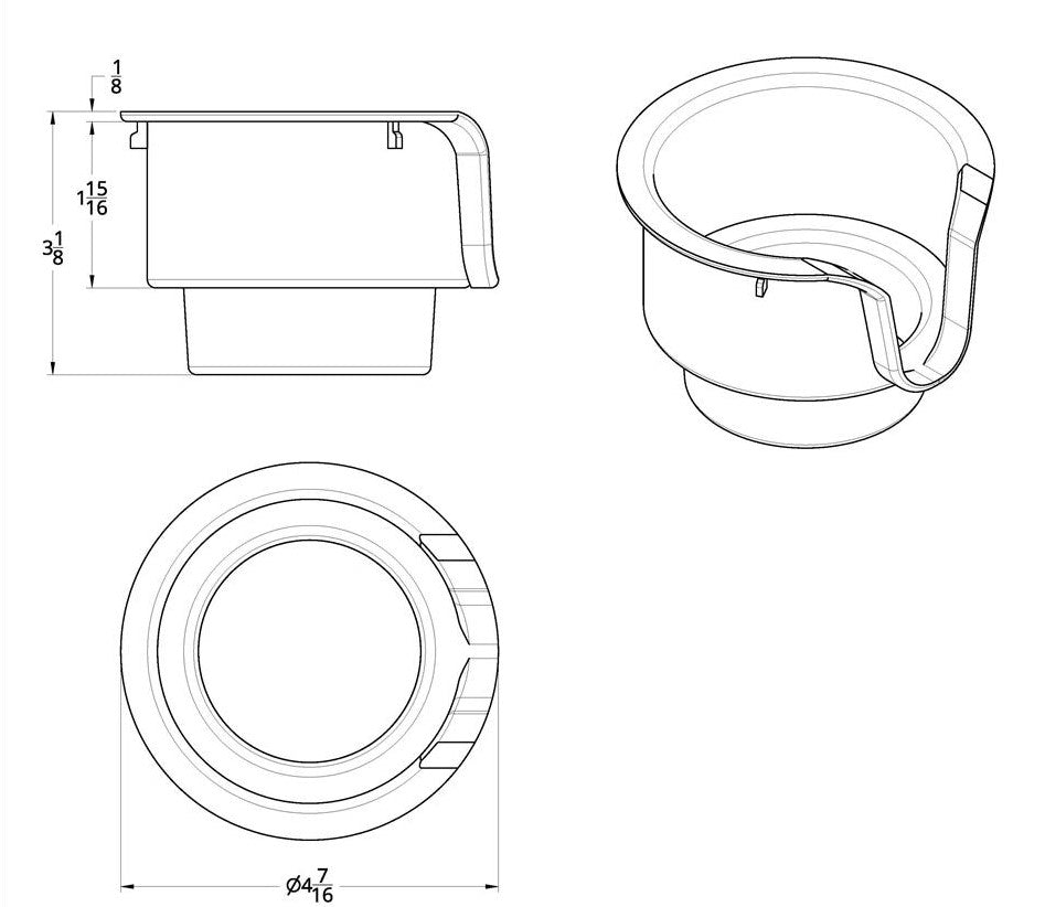 Cup Holder Insert Fits Kenworth W900/T800/T600 2002-08, Peterbilt 379/378 2001-05