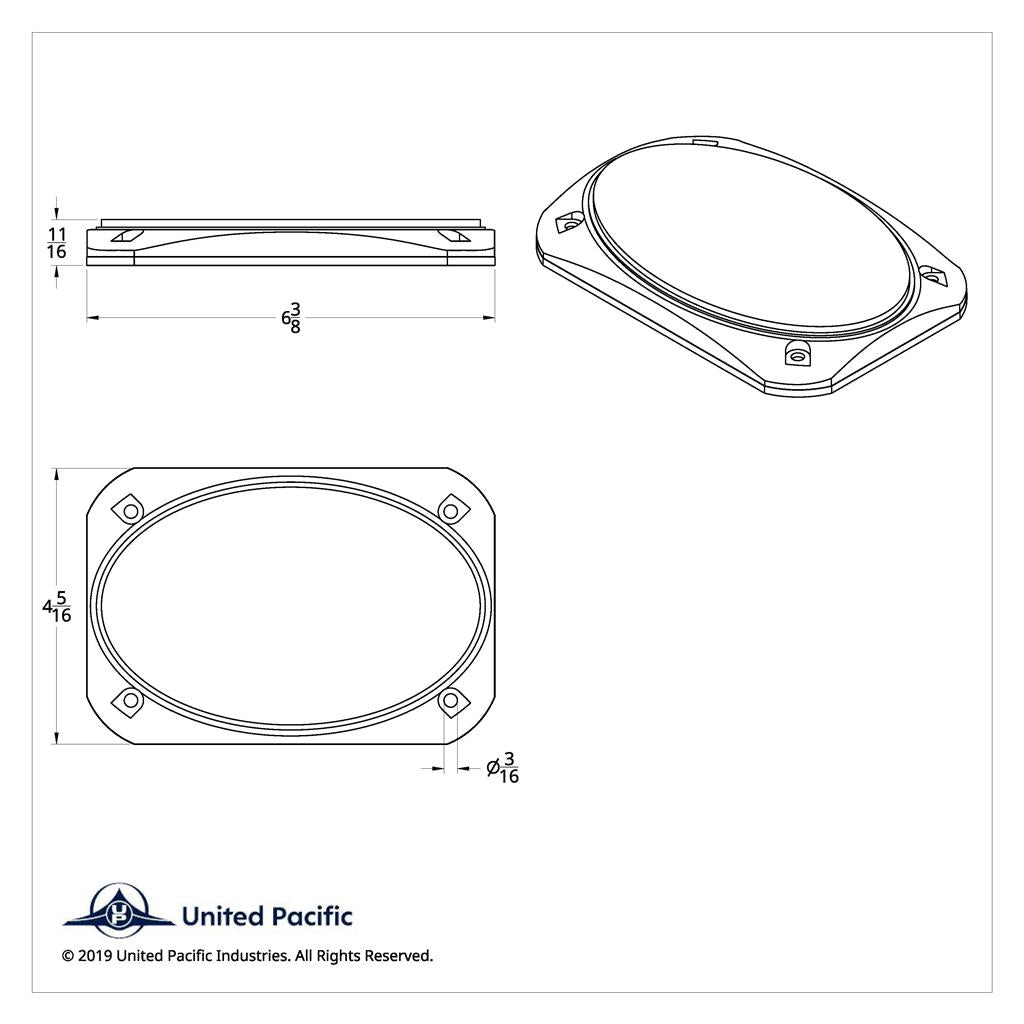 2 Pack of Chrome 6-3/8" X 4-5/16" Speaker Covers For Various Peterbilt Models