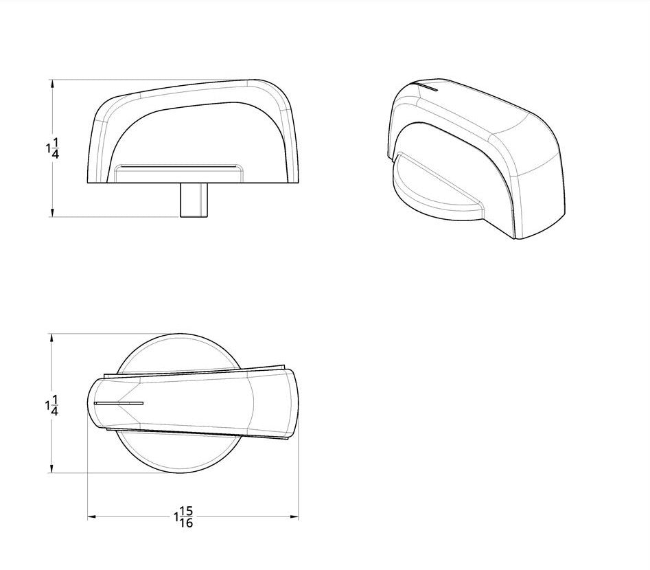 Chrome Plastic A/C Control Knob 2005-10 Freightliner Century, Coronado, Columbia