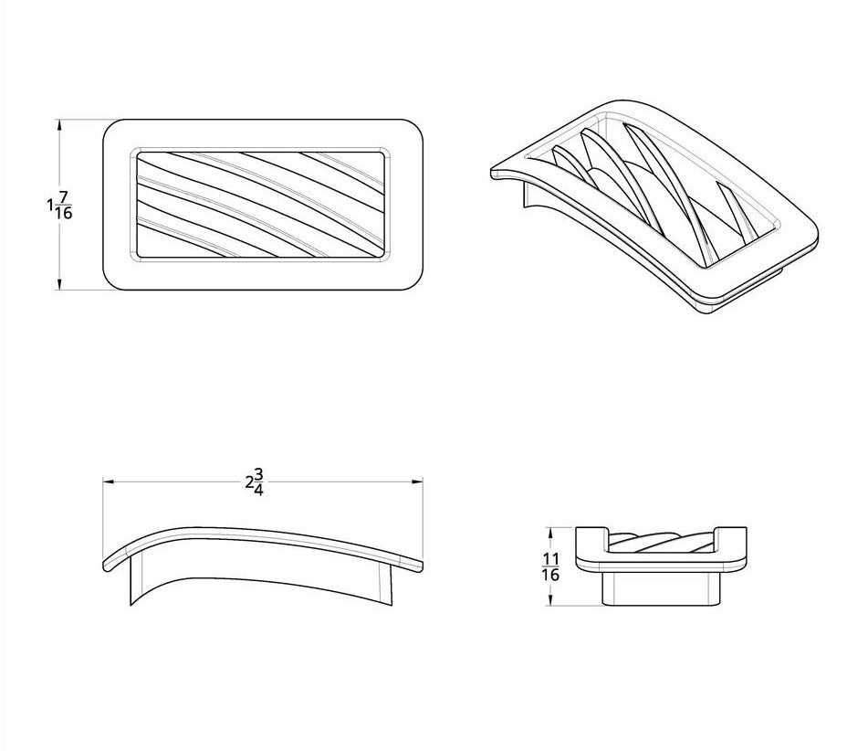 Chrome A/C Vent for 2001-2005 Peterbilt 330, 335, 377, 378, 379 - Passenger Side