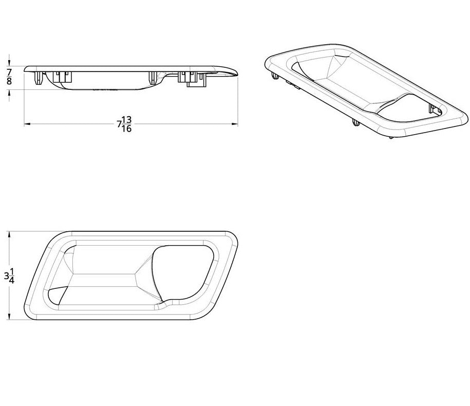 (1) Pair of Chrome Interior Door Handle Trim For 2006+ Petertiblt
