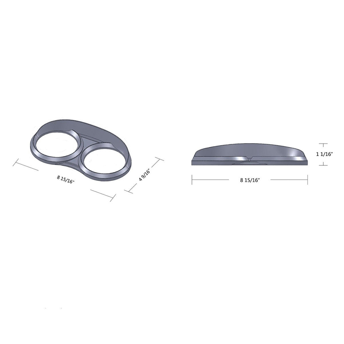 Chrome Center Dual Gauge Cover w/ Visor For Peterbilt 379 384 386 387 388 389