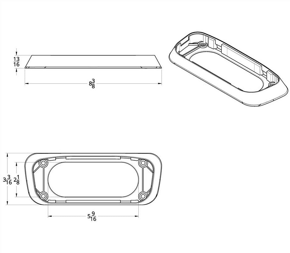 Center Dome Light Mounting Base Fits Kenworth W900L/T800 2006-14 And T660 2008-14