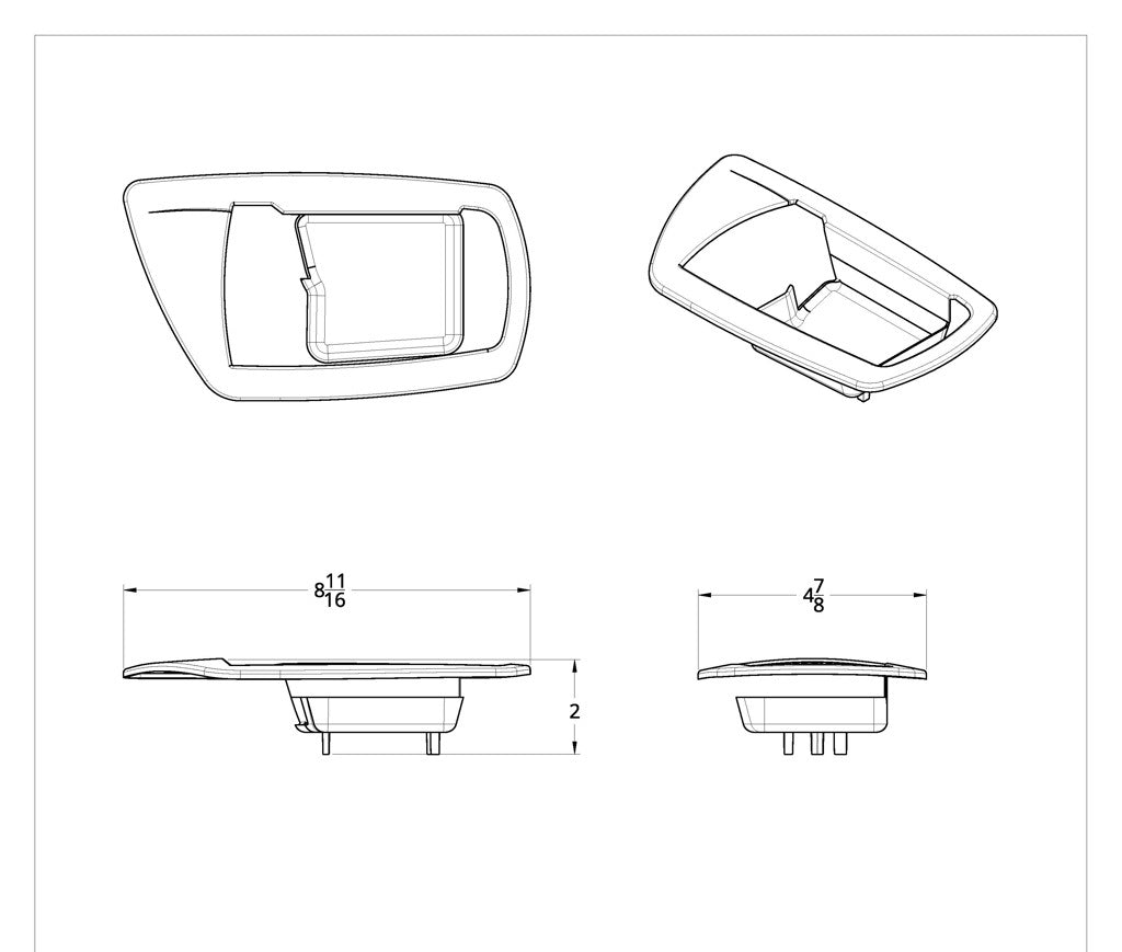 (Pair) Chrome Door Handle Trim. Fits Fits Kenworth 2006+ W900, T880, T660, C500 RH&LH
