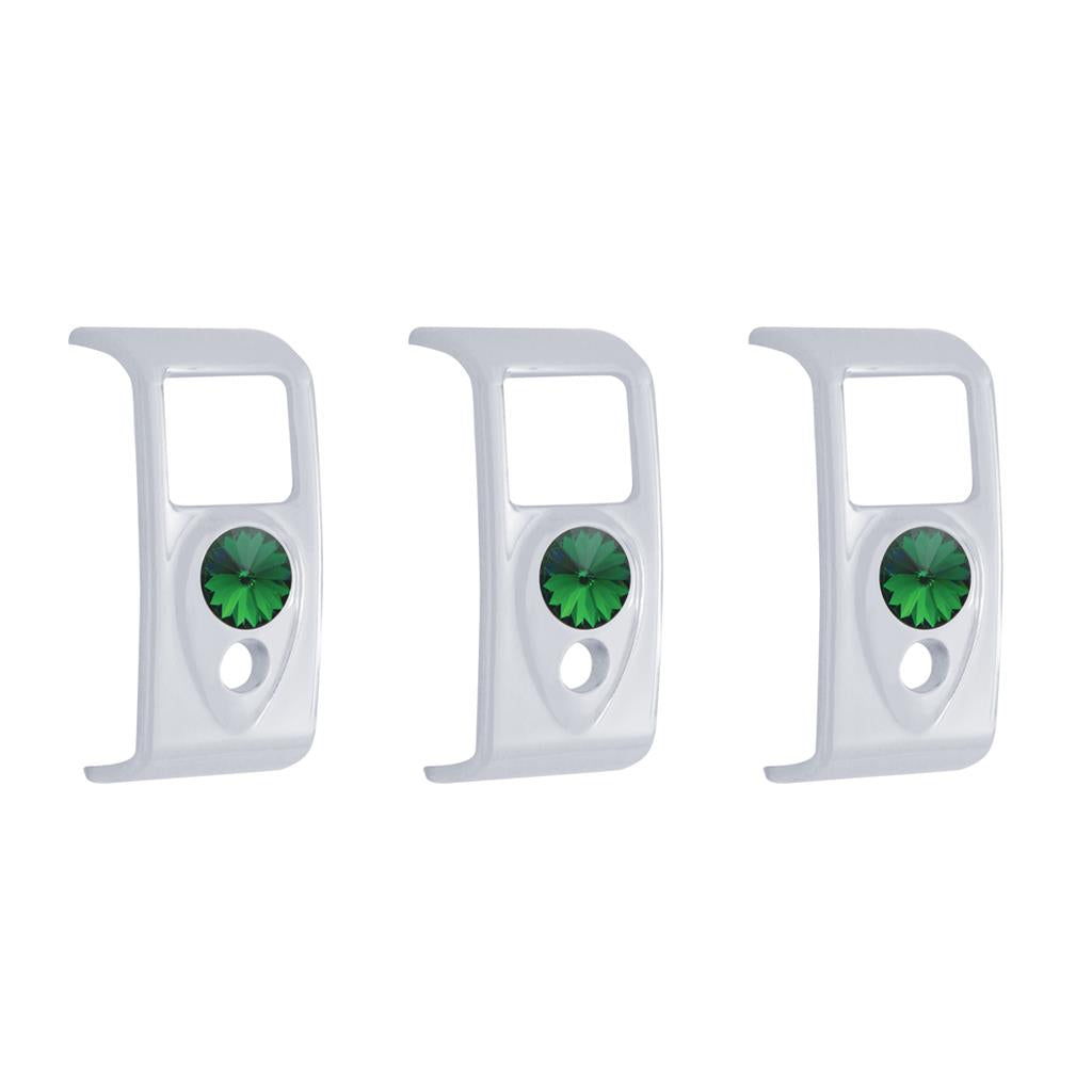 (3) Pack Rocker Switch Covers W/Green Diamond 2006+ Compatible with Kenworth