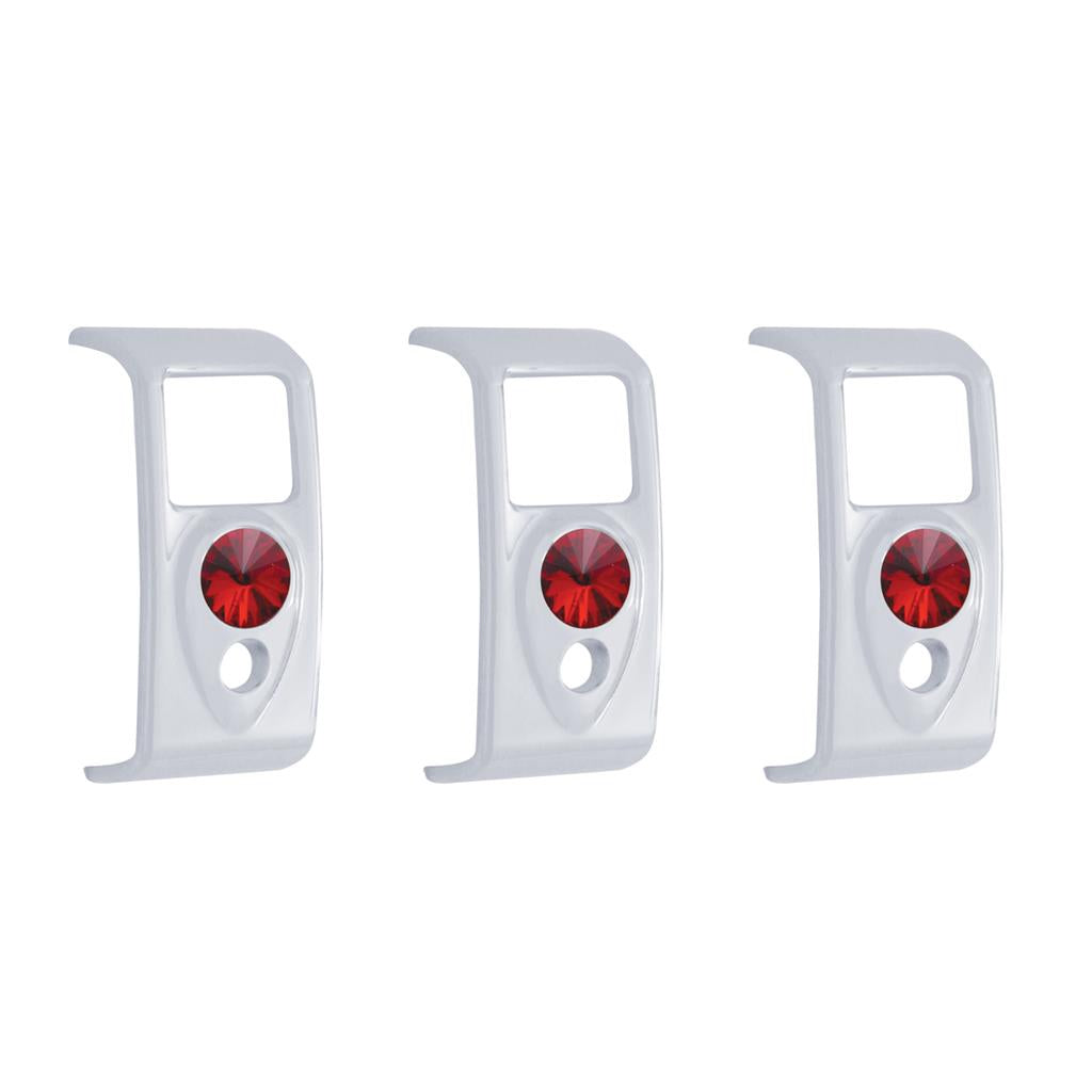 (3) Pack Rocker Switch Covers W/Red Diamond Compatible with Kenworth Trucks