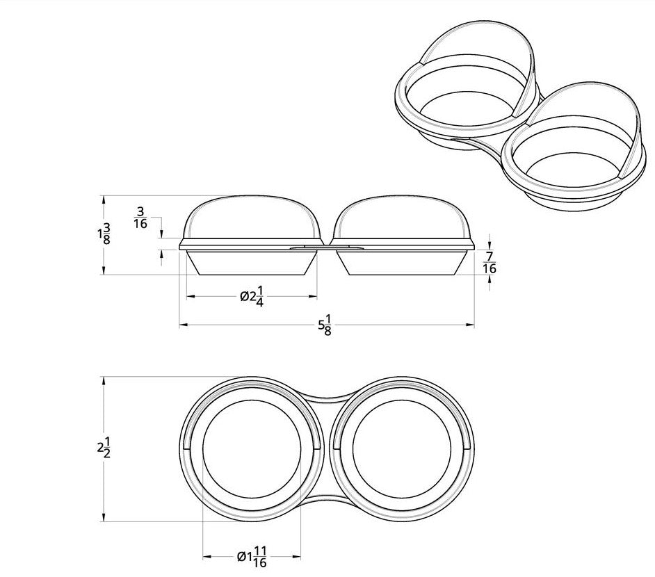 Chrome Small 2 Gauge Cluster Bezel with Visor 2006+ Fits Kenworth
