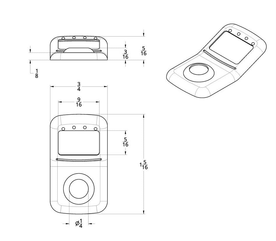 Rocker Switch Cover fits Fits Kenworth/Peterbilt Indented (Card of 3)