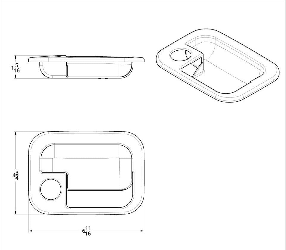 Chrome Door Handle Trim Cover fits Peterbilt & Fits Kenworth Passenger Right
