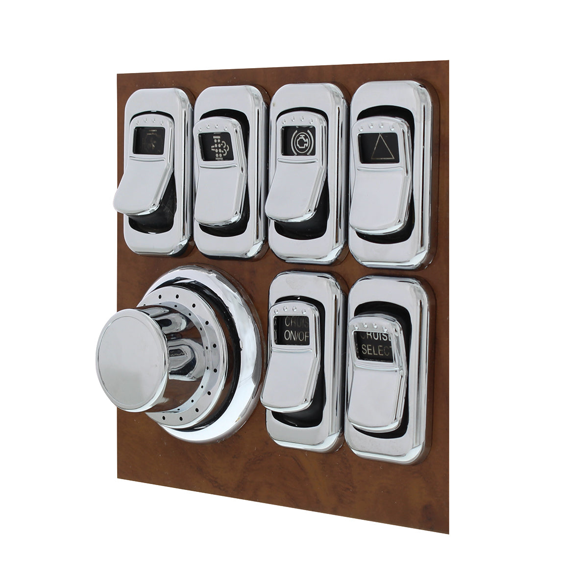 Chrome Plastic Dash Data Display Module Control Knob Set for Peterbilt 2010+