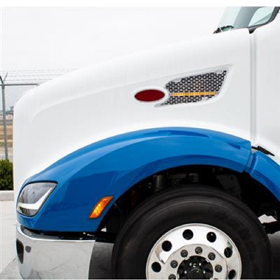 Air Intake Grille w/LED Light 2012-21 Peterbilt 579 Amber LED/Clear Lens LH&RH