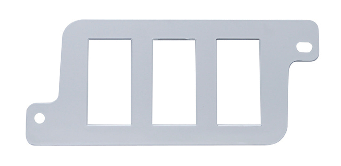 3-Opening Freightliner Lower Left Bottom Dash Chrome Plastic Switch Panel Driver