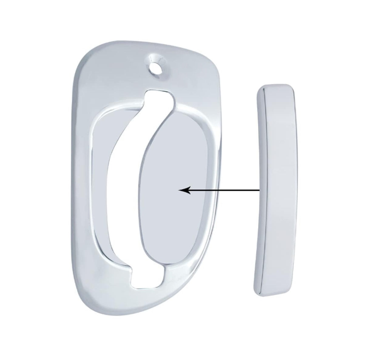 Chrome Plastic Exterior Door Handle Cover Freightliner Cascadia, M2, Driver Side