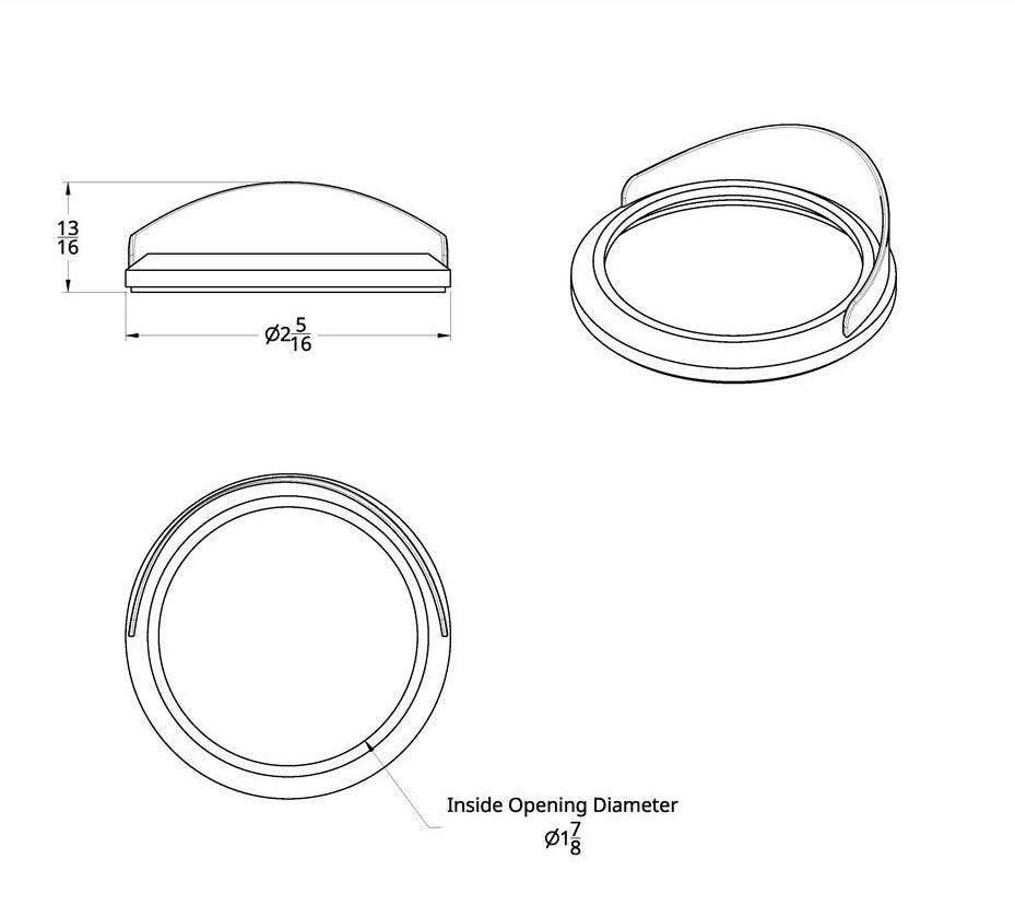 Chrome Small Gauge Bezel With Visor for 2007+ International Trucks
