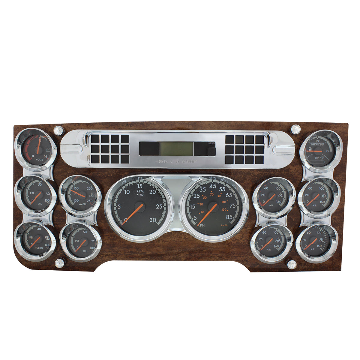 Small 3 Gauge Cluster Bezel Visor 2008-17 Freightliner Cascadia - Vertical