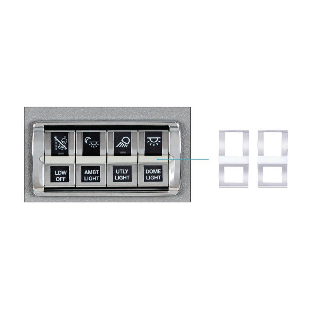 Chrome Switch Cover For 2018-2021 Freightliner Cascadia (2/Pack)