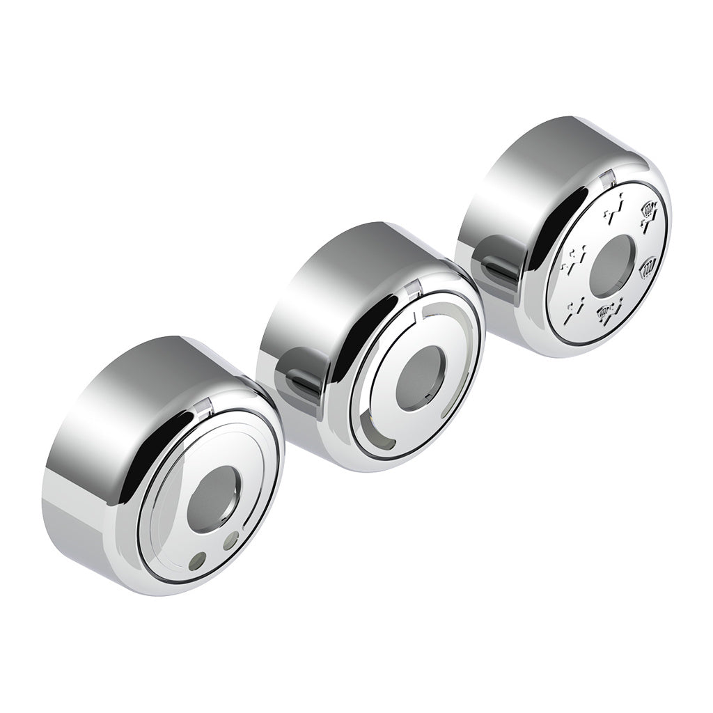 Chrome Plastic A/C Control 6-Piece Dial Covers. 2018-23 Freightliner Cascadia