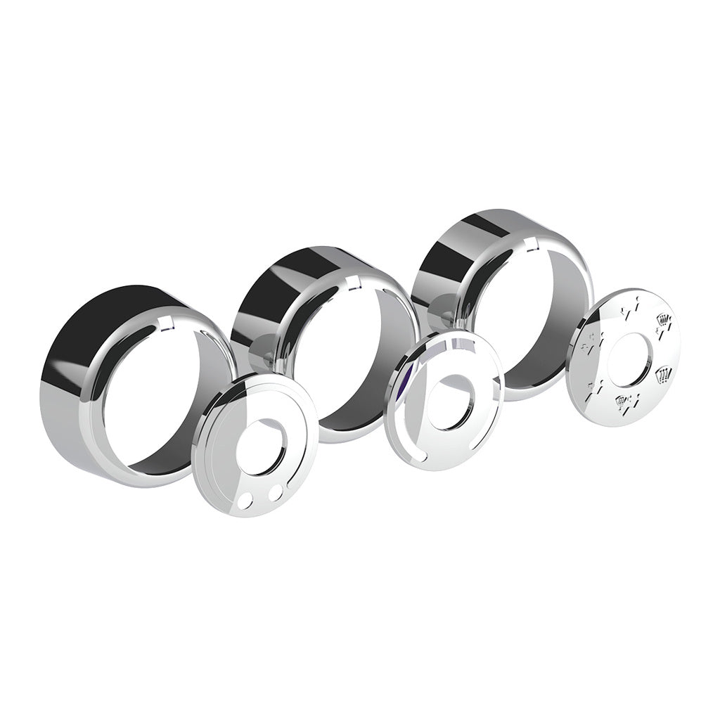 Chrome Plastic A/C Control 6-Piece Dial Covers. 2018-23 Freightliner Cascadia