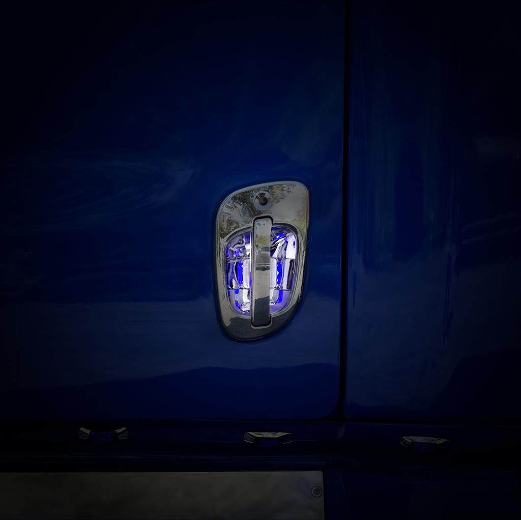 2008-17 (6) Blue LED Chrome Door Handle Cover Freightliner Cascadia RH LH