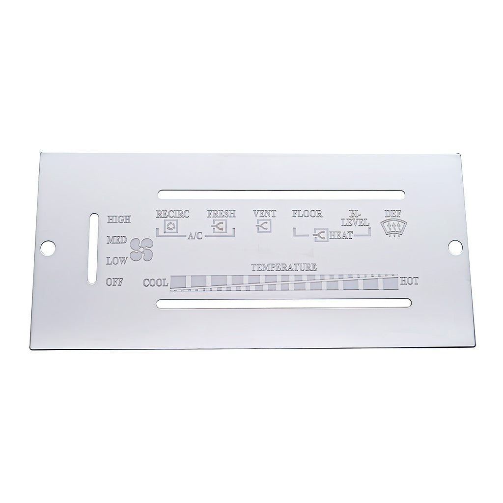 Stainless Steel A/C Control Plate for Peterbilt 1987-1995 Trucks