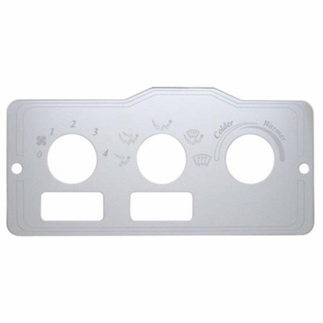 Stainless Steel A/C Control Plate Peterbilt Fits Various Model Peterbilt Trucks