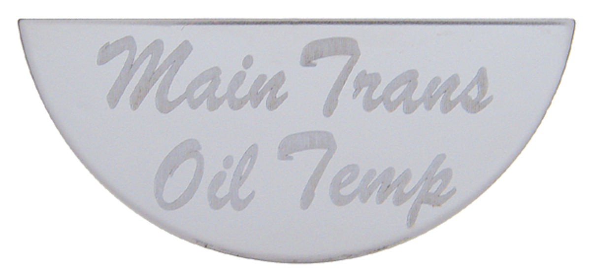 Gauge Plate Emblem for Peterbilt 359 379 Main Trans Temperature Stainless Etched