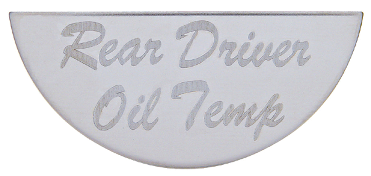 Gauge Plate Emblem for Peterbilt 359 379 Rear Driver Oil Temp Stainless Etched