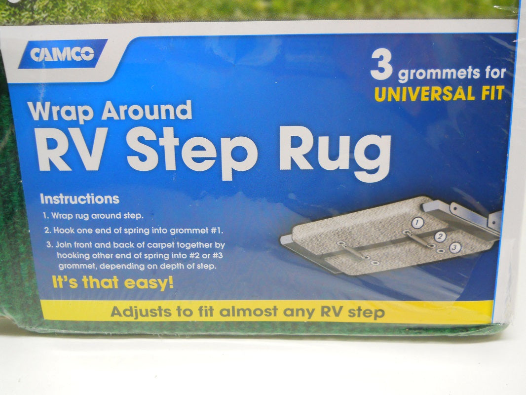 RV Camper Motor Home 5th Wheel Trailer Green Entry Door Step Carpet Rug Cover