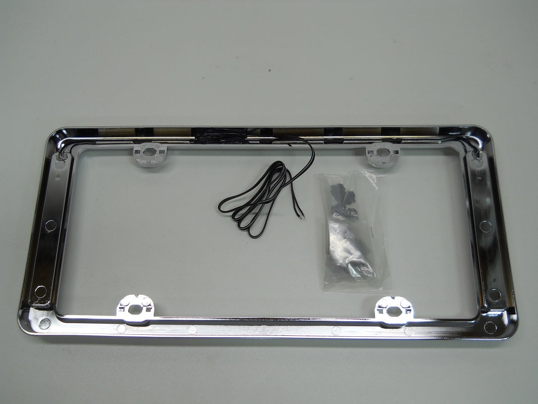 Car Pickup Truck License Plate Tag Frame Holder / White LED Reverse