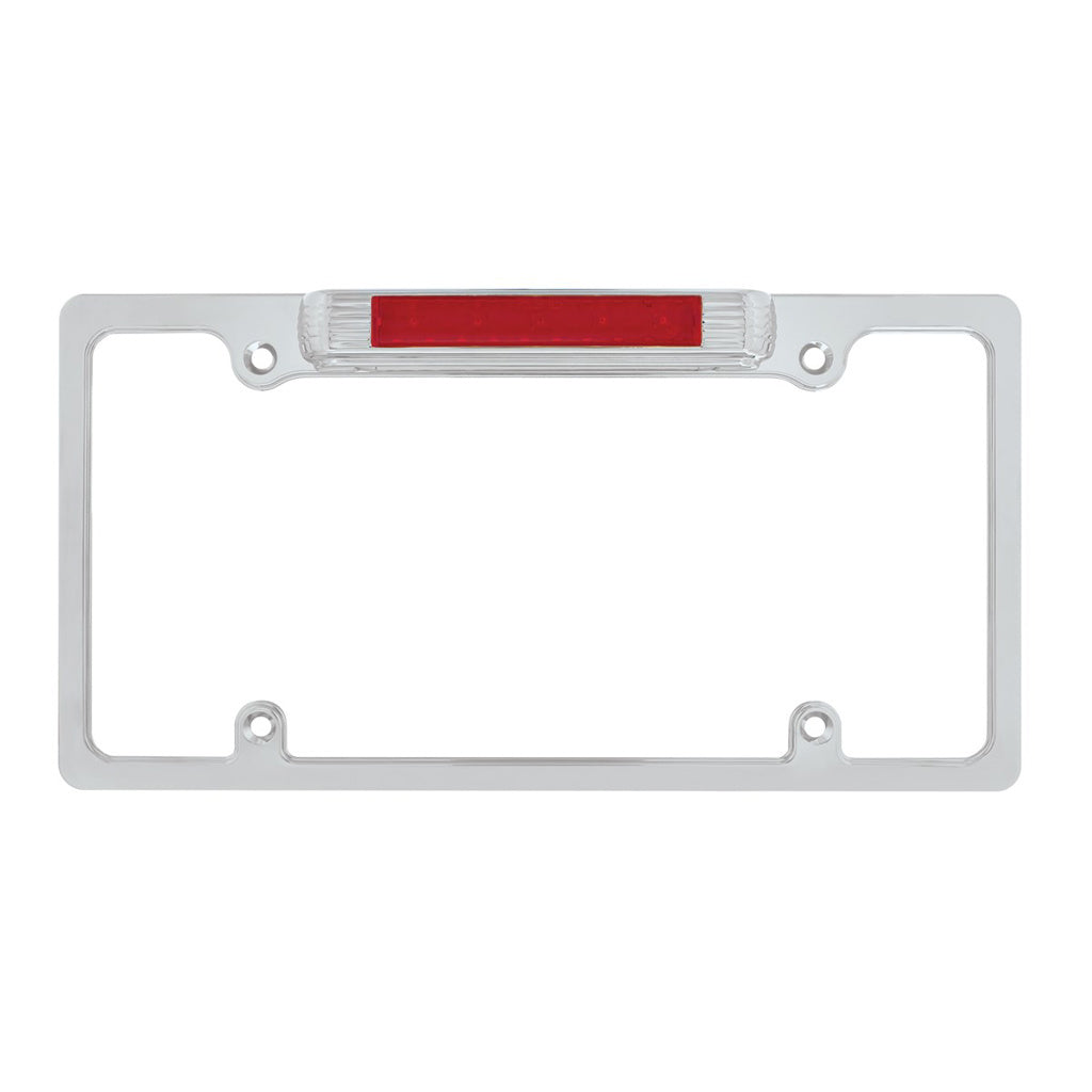 Chrome License Plate Bracket / Red LED Brake Stop Tail Light / LED License Light