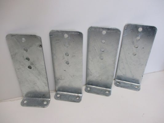 (4) Vertical Pontoon Boat Trailer Bunk Bolster L Brackets / 5" by 12" Galvanized