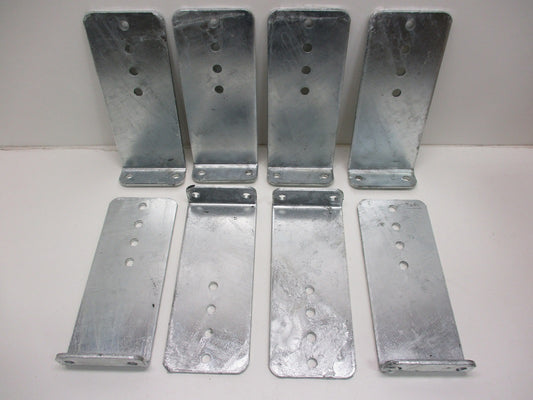 (8) Vertical Pontoon Boat Trailer Bunk Bolster L Brackets / 5" by 12" Galvanized