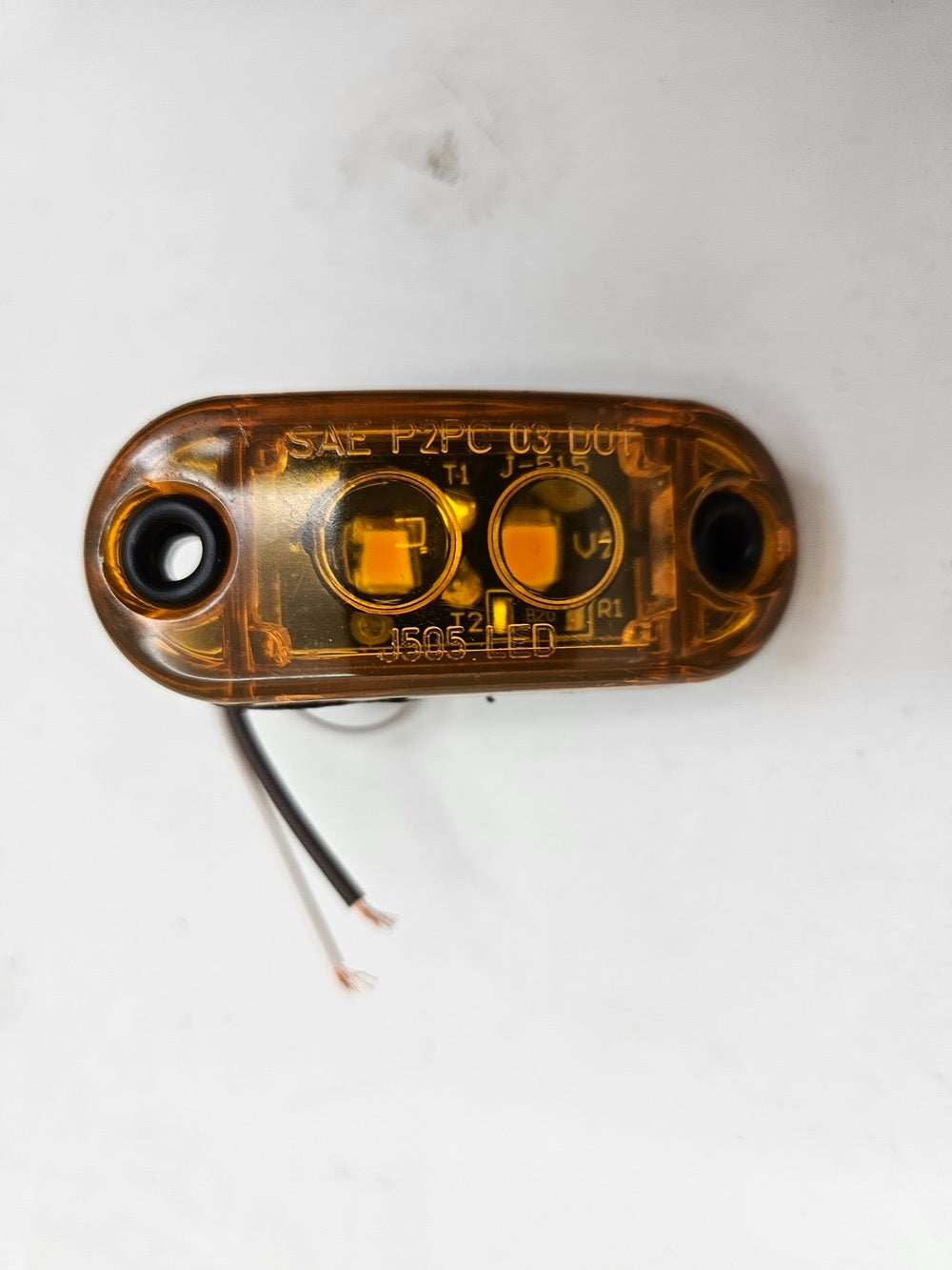 Amber LED 2.5" Truck Trailer Clearance Side Marker Light / Hot Dot Surface Mount
