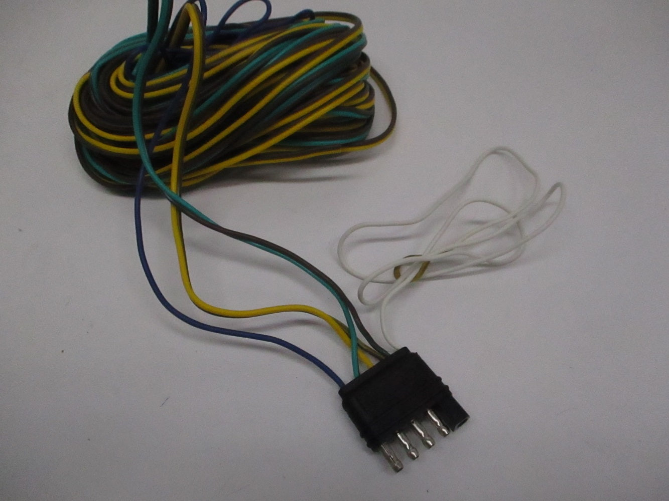 35' 5 Way Flat Plug Camper Boat Trailer Split Wishbone Wire Harness / 30" Ground