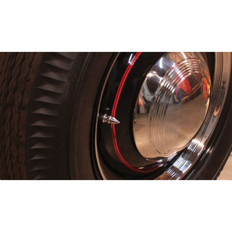 (4) Custom Chrome Metal Spike Wheel Tire Valve Stem Covers Caps