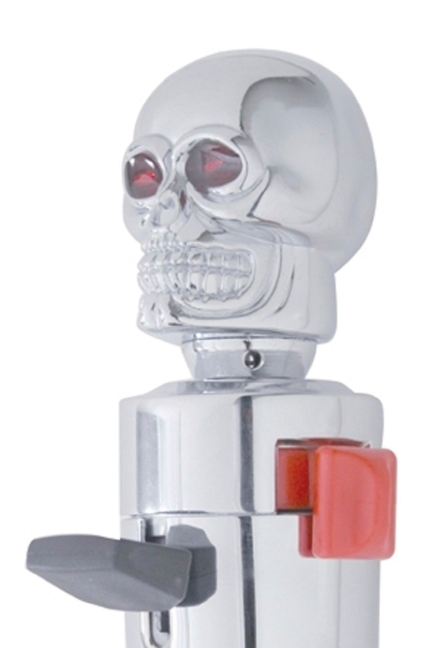 13/15/18 Speed Chrome Skull Head Gearshift Knob w Mounting Adapter