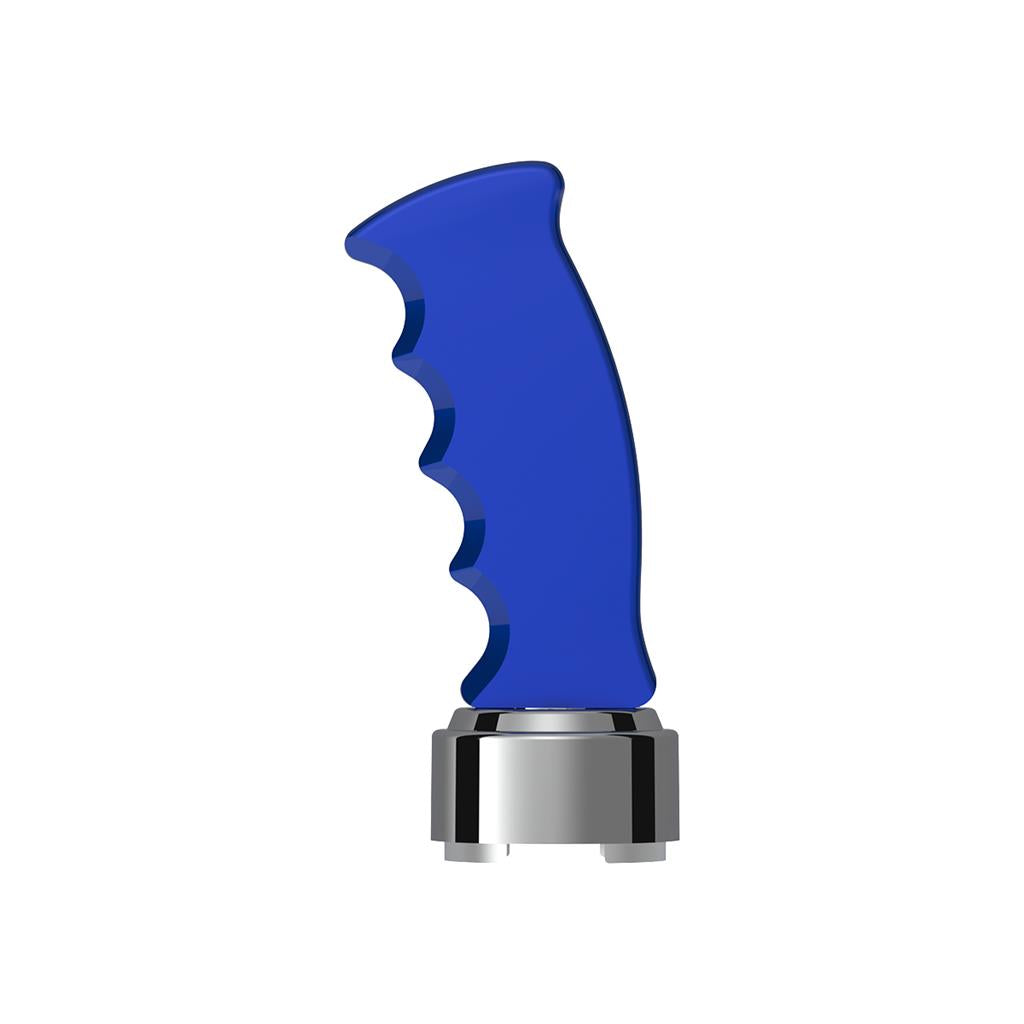 Thread-On Pistol Grip Gearshift Knob Chrome 13/15/18 Speed Adapter Indigo Blue