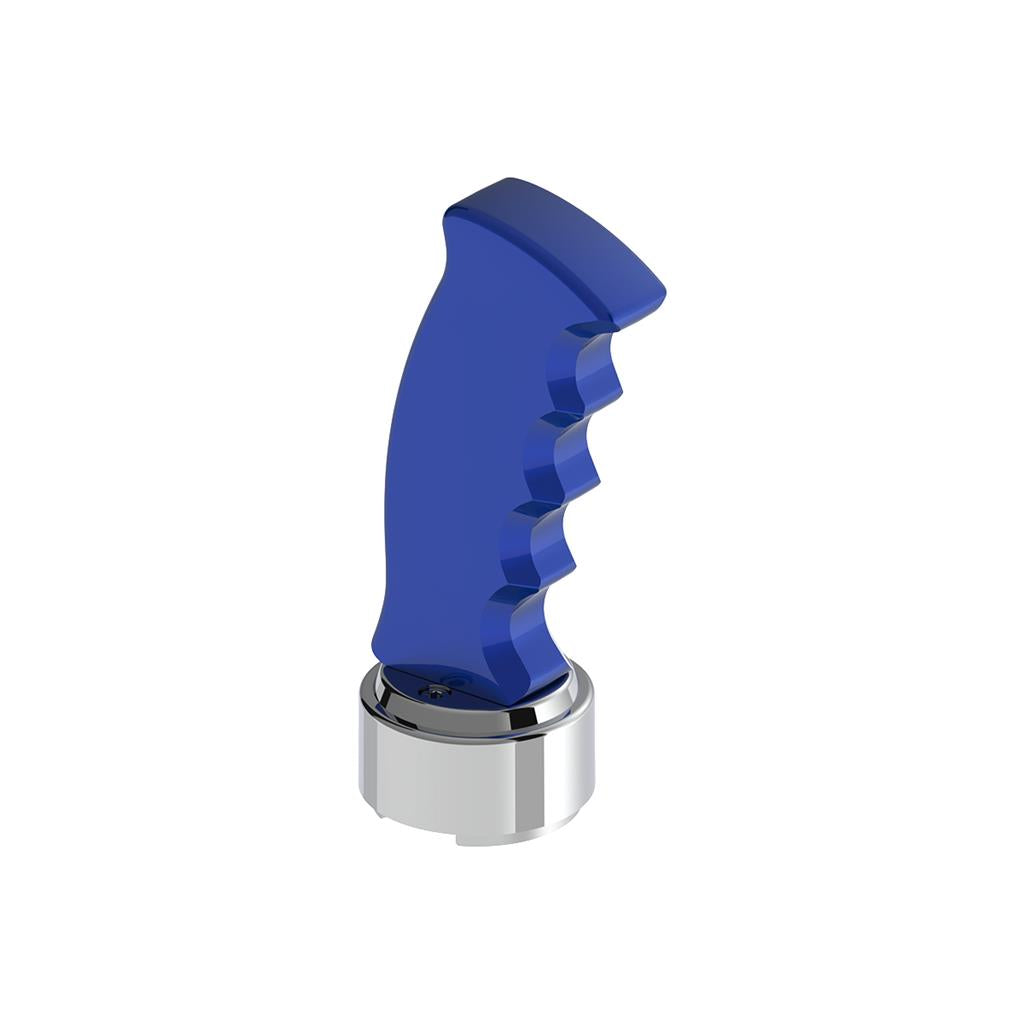 Thread-On Pistol Grip Gearshift Knob Chrome 13/15/18 Speed Adapter Indigo Blue