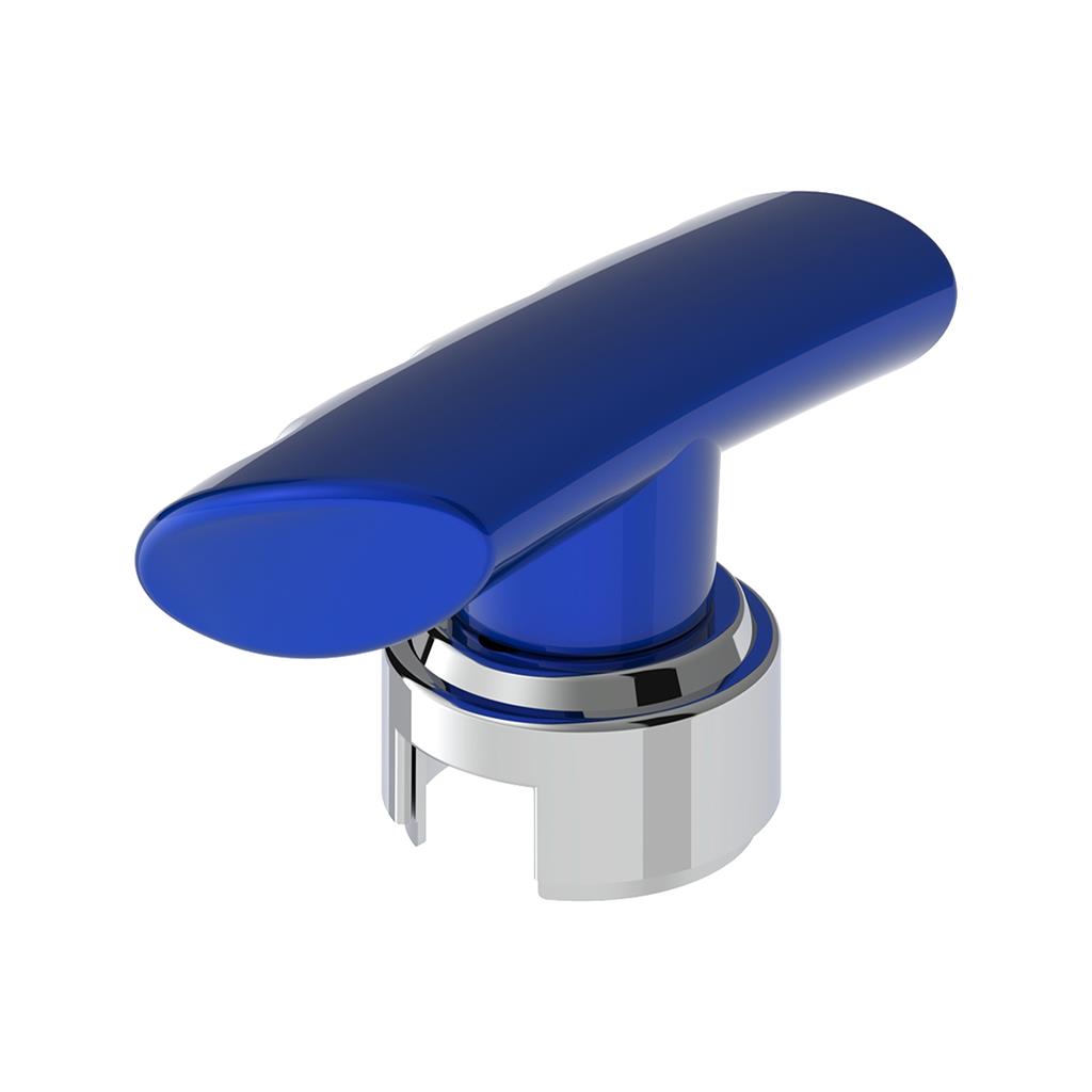 Thread-On T-Shape Gearshift Knob Chrome 13/15/18 Speed Adapter Indigo Blue
