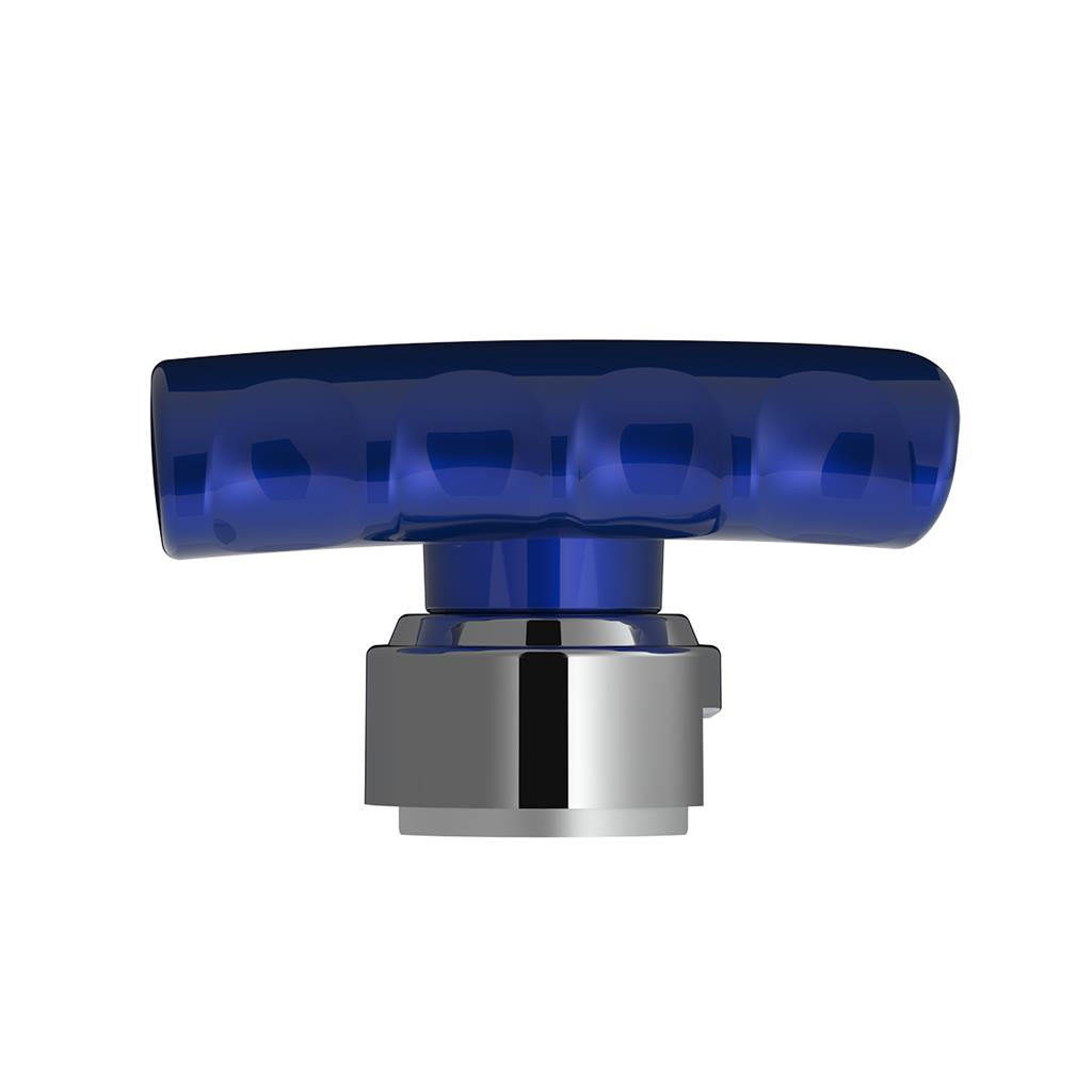Thread-On T-Shape Gearshift Knob Chrome 13/15/18 Speed Adapter Indigo Blue