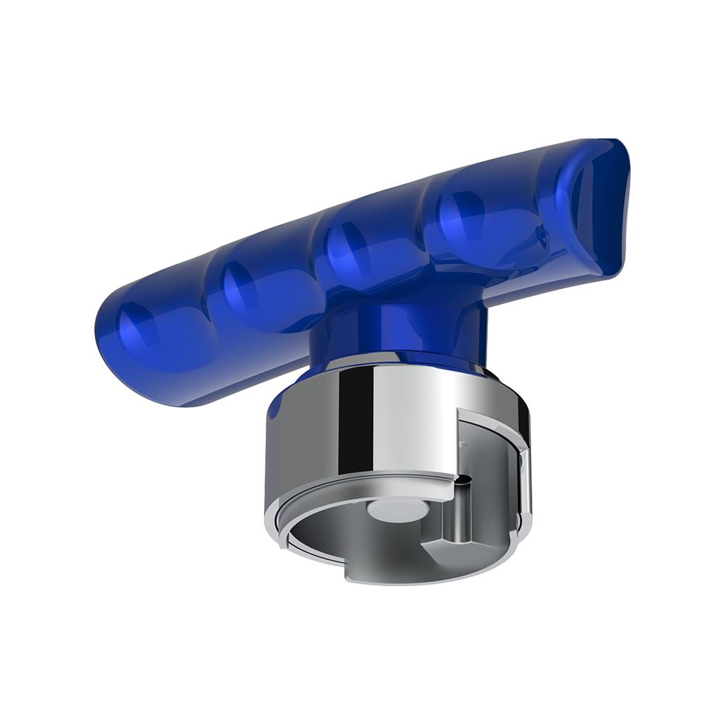Thread-On T-Shape Gearshift Knob Chrome 13/15/18 Speed Adapter Indigo Blue