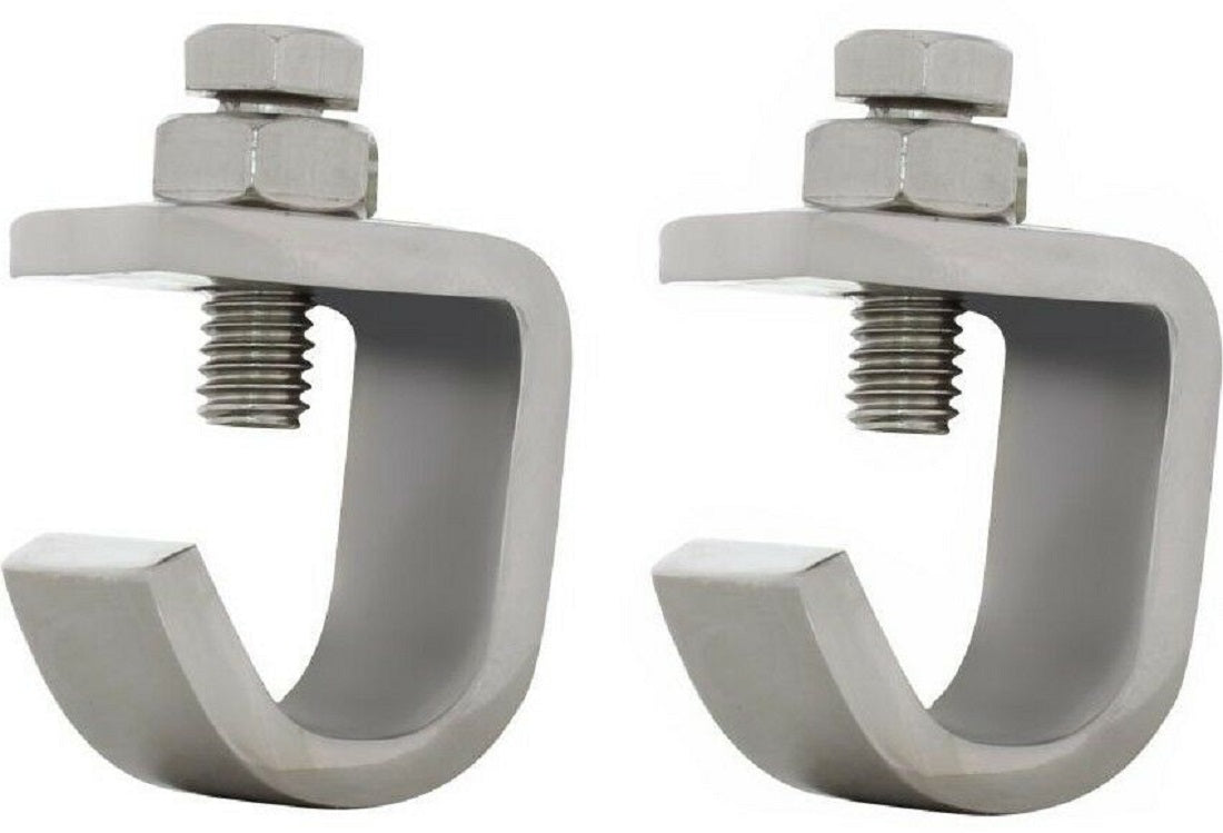 (2) Stainless Bumper Guide Brackets Clamp For Steel Bumpers