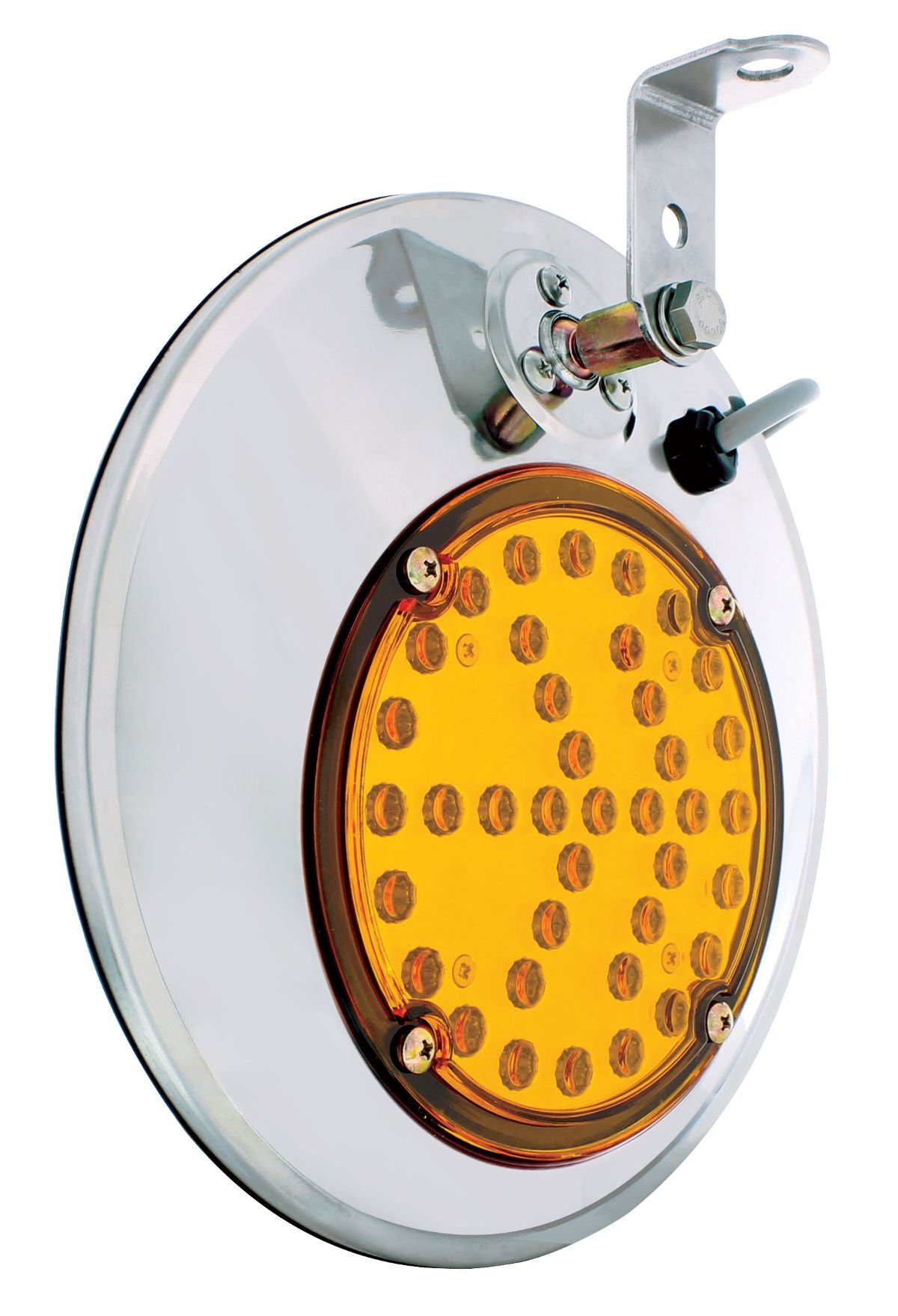 8-1/2" 430 Stainless Steel Convex Mirror With LED Directional Arrow - Driver