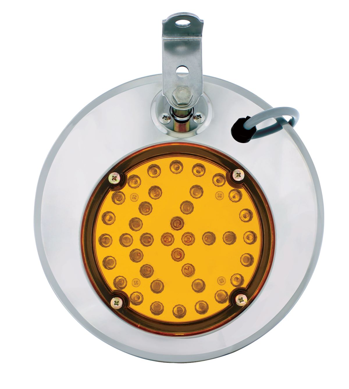 8-1/2" 430 Stainless Steel Convex Mirror With LED Directional Arrow - Passenger