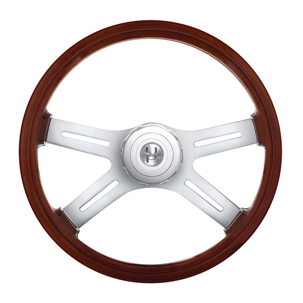 18" Chrome Steering Wheel Hub Horn Button, Peterbilt 1998-05, Fits Kenworth 2001-02
