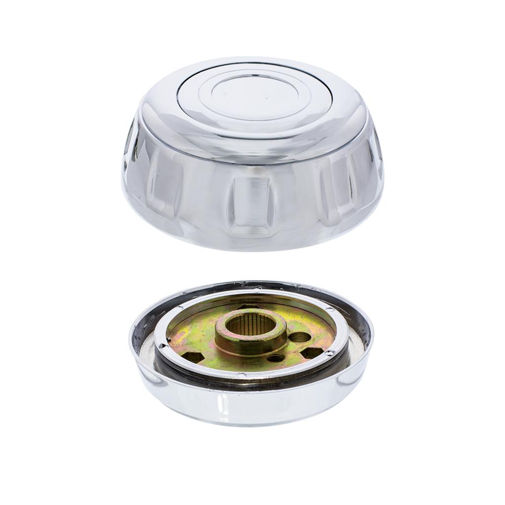18" Chrome Steering Wheel Hub Horn Button, Peterbilt 1998-05, Fits Kenworth 2001-02
