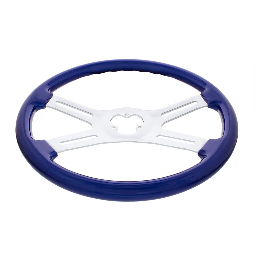 18" Indigo Blue Steering Wheel, Hub, Horn Kit Frieghtliner 1989-2006