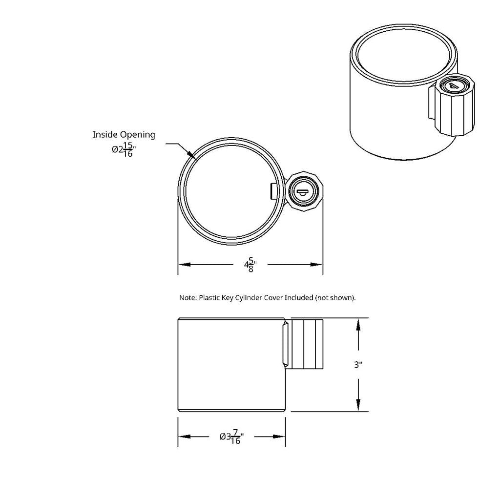 Heavy Duty Steel Blue King Pin Lock For 2" Diameter Kingpin